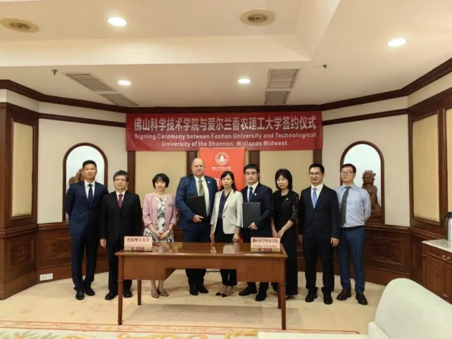 Group photo after signing of memorandum of understanding between TUS and Foshan University.