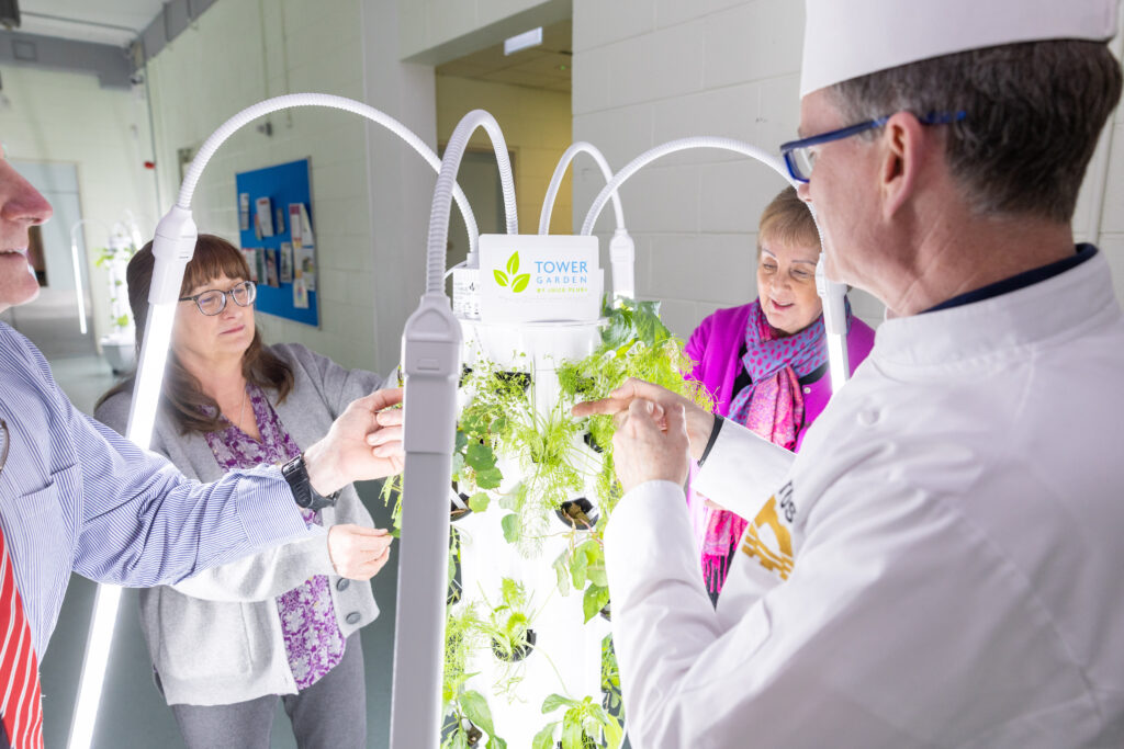 TUS students use technology like aeroponics to grow food sustainably indoors. Photo: Nathan Cafolla. 