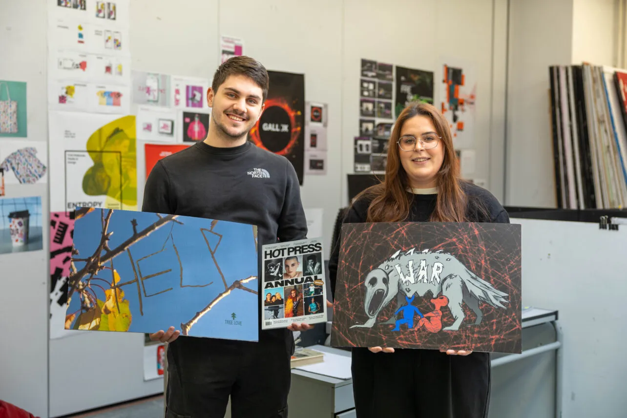 JN Witkoski (Mullingar, Co. Westmeath) and Bronagh McCarthy (Dysart, Co. Roscommon), 3rd Year BA (Hons) in Graphic and Digital Design students at TUS Athlone Campus, were selected to showcase their work in Hot Press magazine.