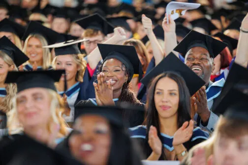 International students at a TUS graduation ceremony.